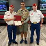 
Trevor Allan Tess, Troop #2001 at Eagle Scout Court of Honor -- 17 November 2024 with Detachment Eagle Scout Liaison Jerry Van Hecke & Joe Johnston